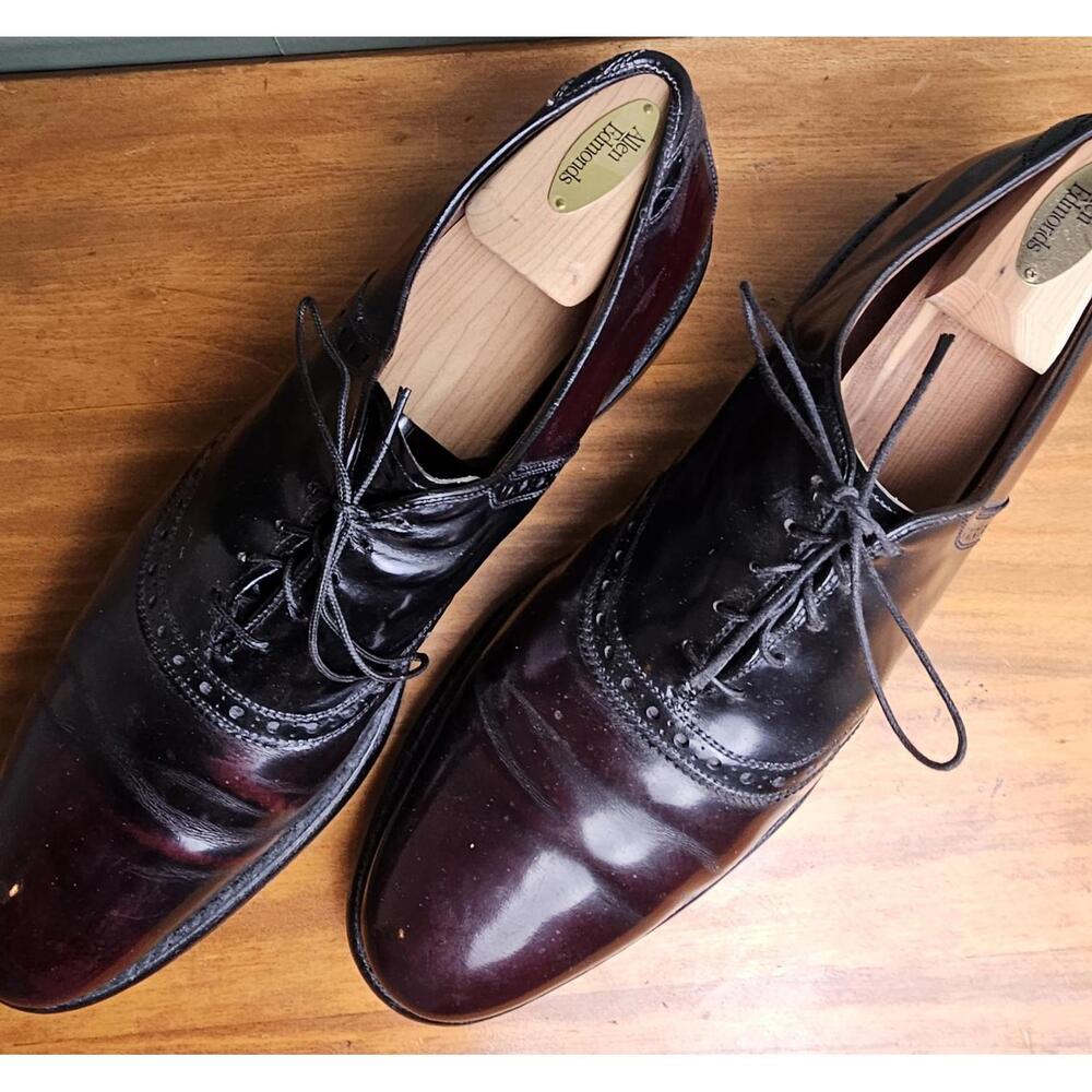 Allen Edmond Shoe Burgandy Mens Size 13 AA Leather Polo